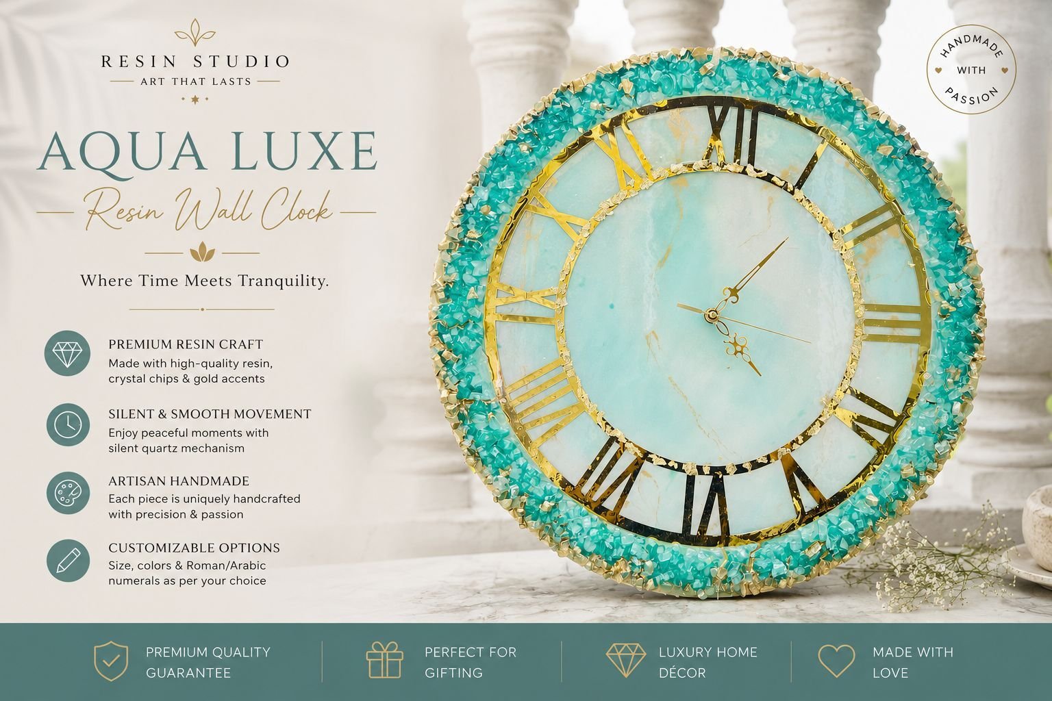 Aqua Luxe Clock